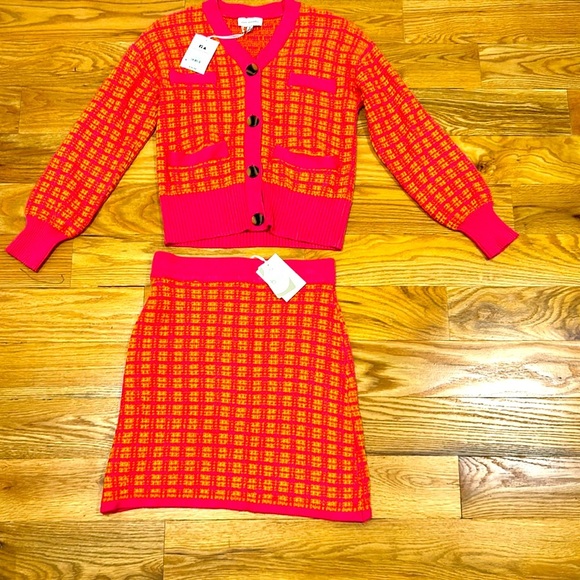 Pink and Orange Knit 2pc Set - Picture 1 of 6